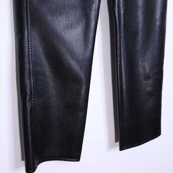 BABATON Command Vegan Leather Pant Black Mid Rise Straight Leg Women's 0 - Picture 4 of 10